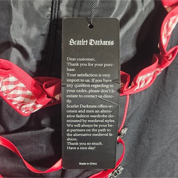 Scarlet Darkness NWT Black, Red, & Gingham Dirndl Costume Dress, size XL - Picture 8 of 8